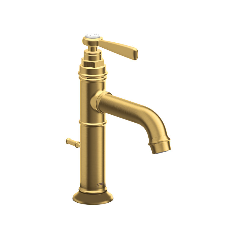 AXOR Montreux Single Hole Bathroom Faucet 100 with Drain Assembly, Brushed Gold Optic