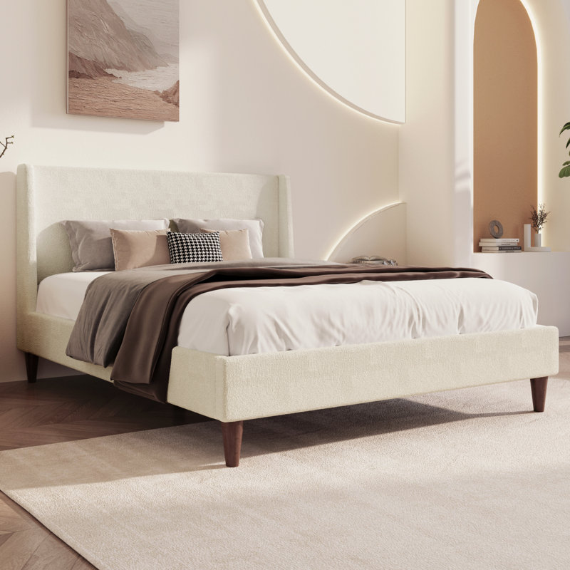Lit plateforme tapissier Modern Ivory