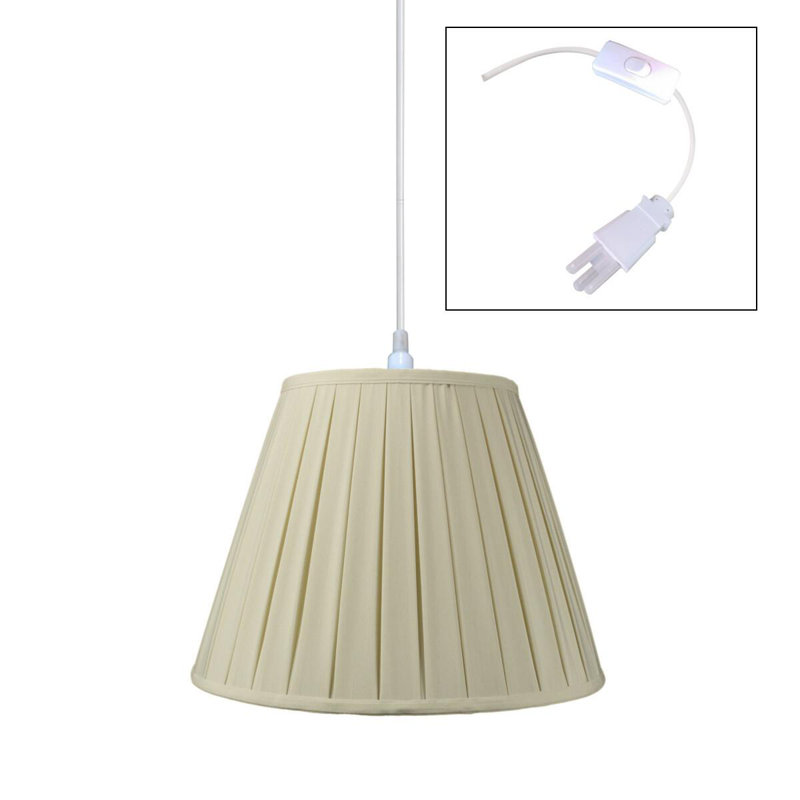 1 - Light Single Pendant, Sand Linen