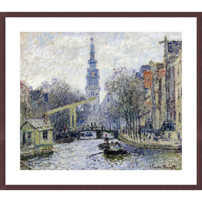 Canal Amsterdam par Claude Monet, impression giclée sur cadre, H 33,5 po x l 37,94 po