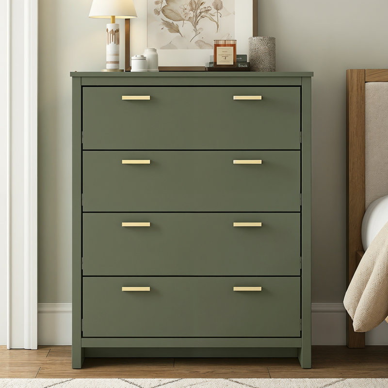 Bonnie 4 Drawer Chest of Drawers, Kale Green