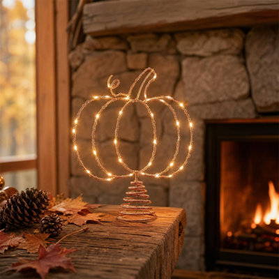 top pumpkin lantern Lighted Glitter Pumpkin Tree Topper Warm White Pumpkin Tree Top Ornament Fall Thanksgiving Metal Tree Topper Decor For Xmas Sma
