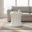 Table d'appoint / table de bout d'extérieur ronde MGO, table d'appoint de salon, blanc antique