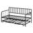 Space - Saving Twin Daybed With Trundle, Black Metal Bed Frame, Corrosion And Robust, Under Storage, Fits Different Room Designs Nicely, Fast Assembly Effort Stable, Blends Well Decor, Effortless