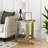 2-Tier Round Side Table, Glass End Table for Small Space in Living Room, Bedroom, Gold