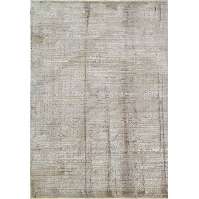 Abstract Beige/Taupe/Silver Area Rug