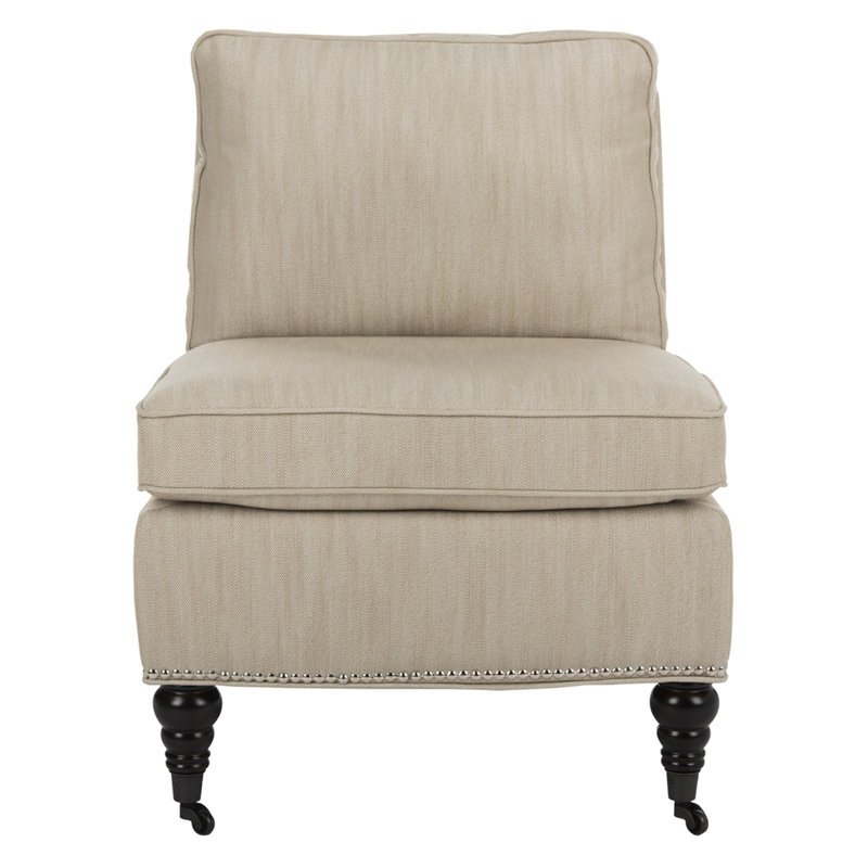 Woodcroft Upholstered Club Chair, Light Grey 100% Polyester