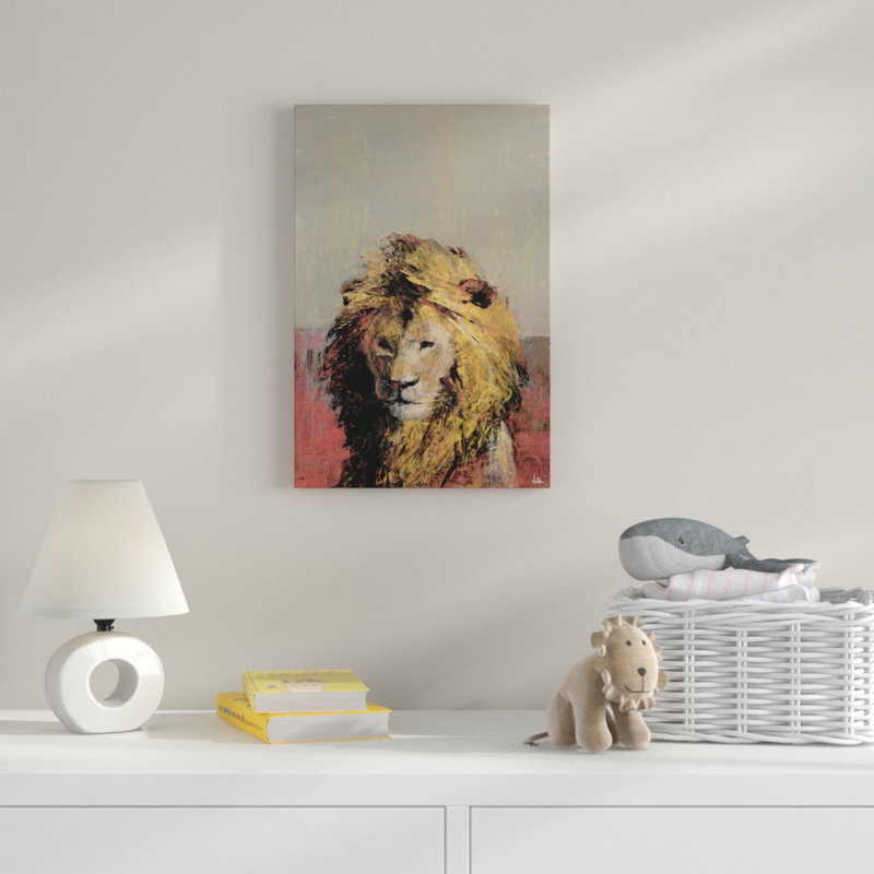 «Bonjour Lion», reproduction sur toile tendue, H 12 po x l 8 po x P 1,5 po