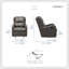 Fauteuil coulissant inclinable moderne et contemporain en similicuir de 30 po Norihisa, peu encombrant, peu encombrant et renforcé de métal-1519419607