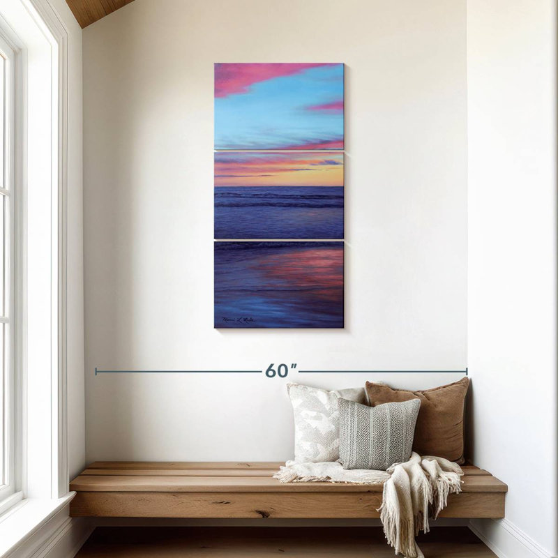 Seascapes, Californie, coucher de soleil, H 44 po x l 21 po