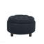 Repose-pieds de rangement rond 25 "avec plateau, capitonné - noir-130176358