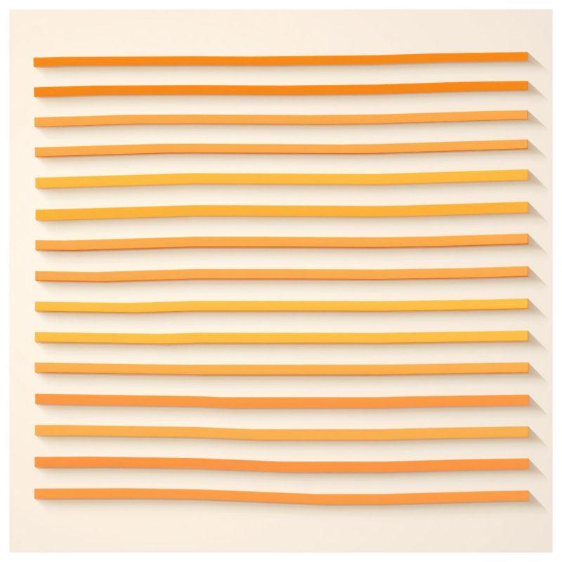 Rideaux de douche horizontaux à lignes orange, L 70 po x H 93 po