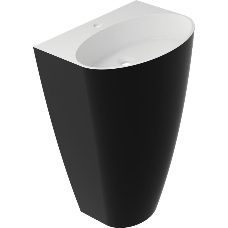 Belfry Bathroom Aldred 550mm L x 430mm W Oval Sink, White/Black