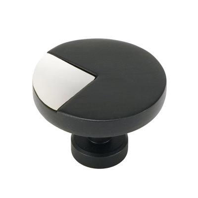Spectra large round knob in Matte Black finish with Bright White