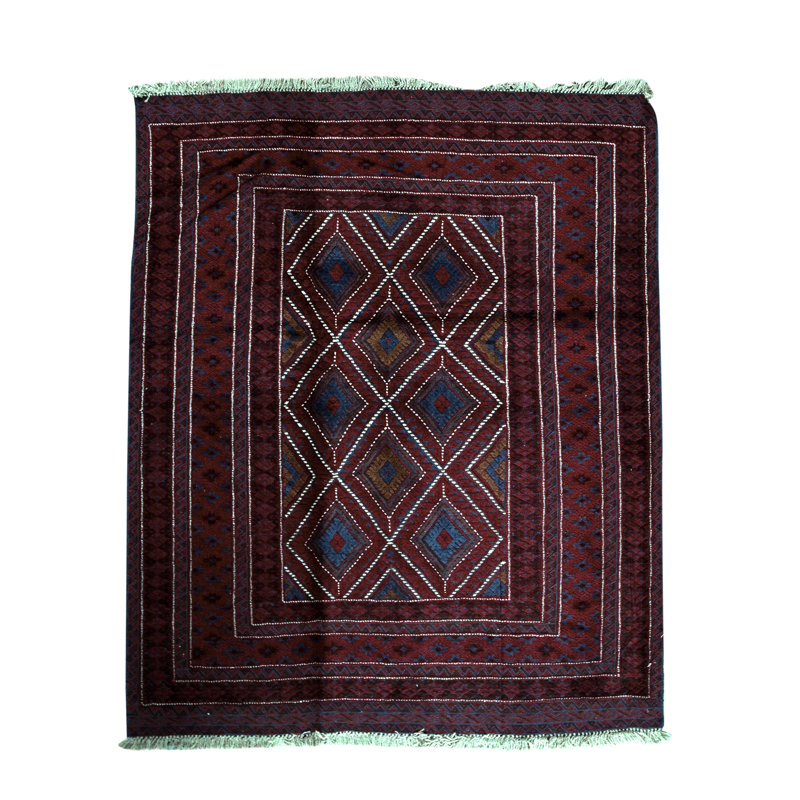 Hand-Knotted High-Quality Red/Blue Area Rug