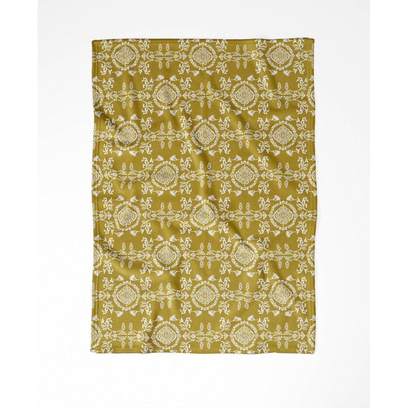 Couverture en velours Jackie, L 80 po x l 60 po, Floral doré