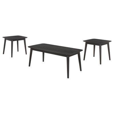 Bivens Black 3-Piece Rectangular Coffee Table Set