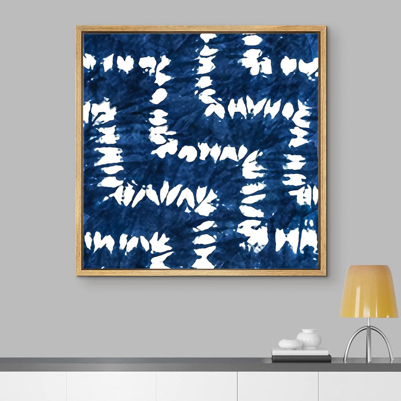 " Zig-Zags Abstract Shapes ", 24" H x 24" W, Natural Canvas