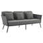 Ensemble de canapé modulaire d'extérieur en aluminium 3 pièces Modway Stance-1930173571-1930173597