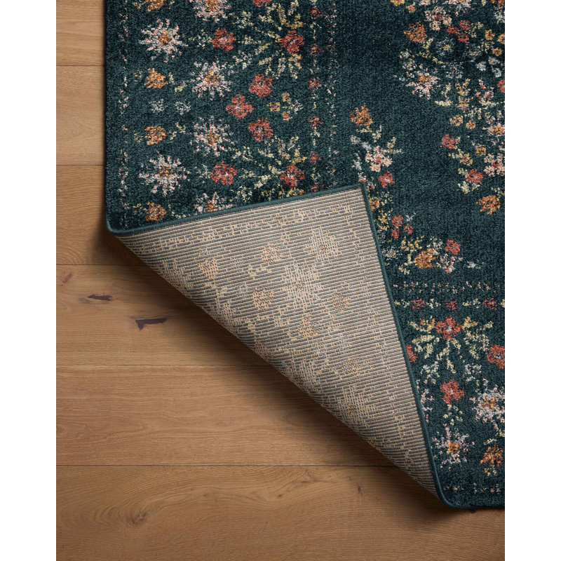 Rifle Paper Co. x Loloi Laurel Navy Area Rug, Runner 2'8" x 10'