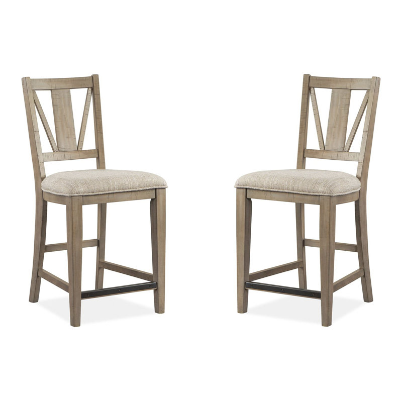 Extendable Counter Height Dining Table With 4 Counter Chairs And Buffet, 6 Pieces: Table, 4 Chairs, Buffet, Beige
