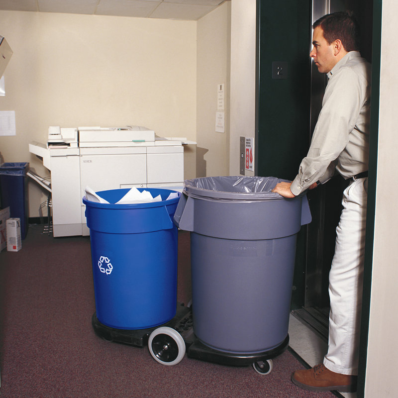 Poubelle de recyclage robuste à conteneur de 32 gallons