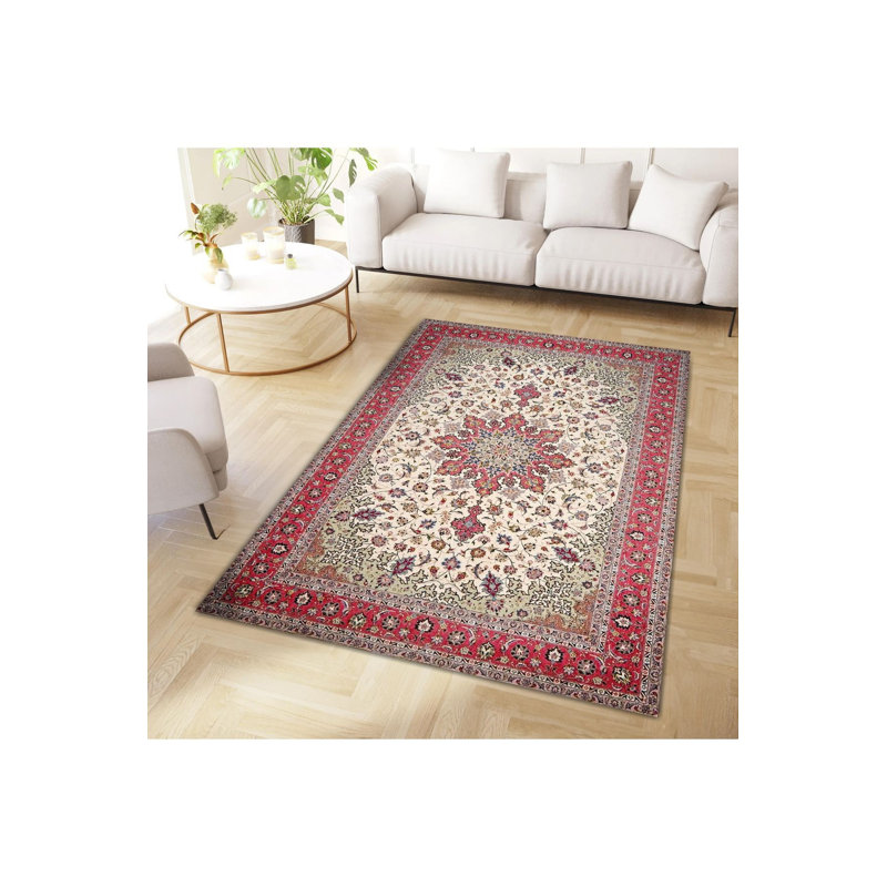 Tapis décoratif à motif tissé à bordure Northern Collection, Tapis de couloir 2 pi 6 po x 6 pi 7 po inclus