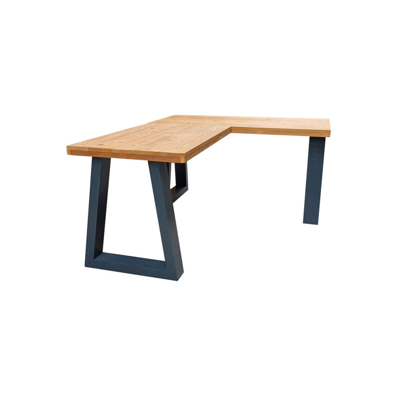 Aghadavy Solid Wood Writing Desk, Black, Natural, 75" H x 150" W x 70" D