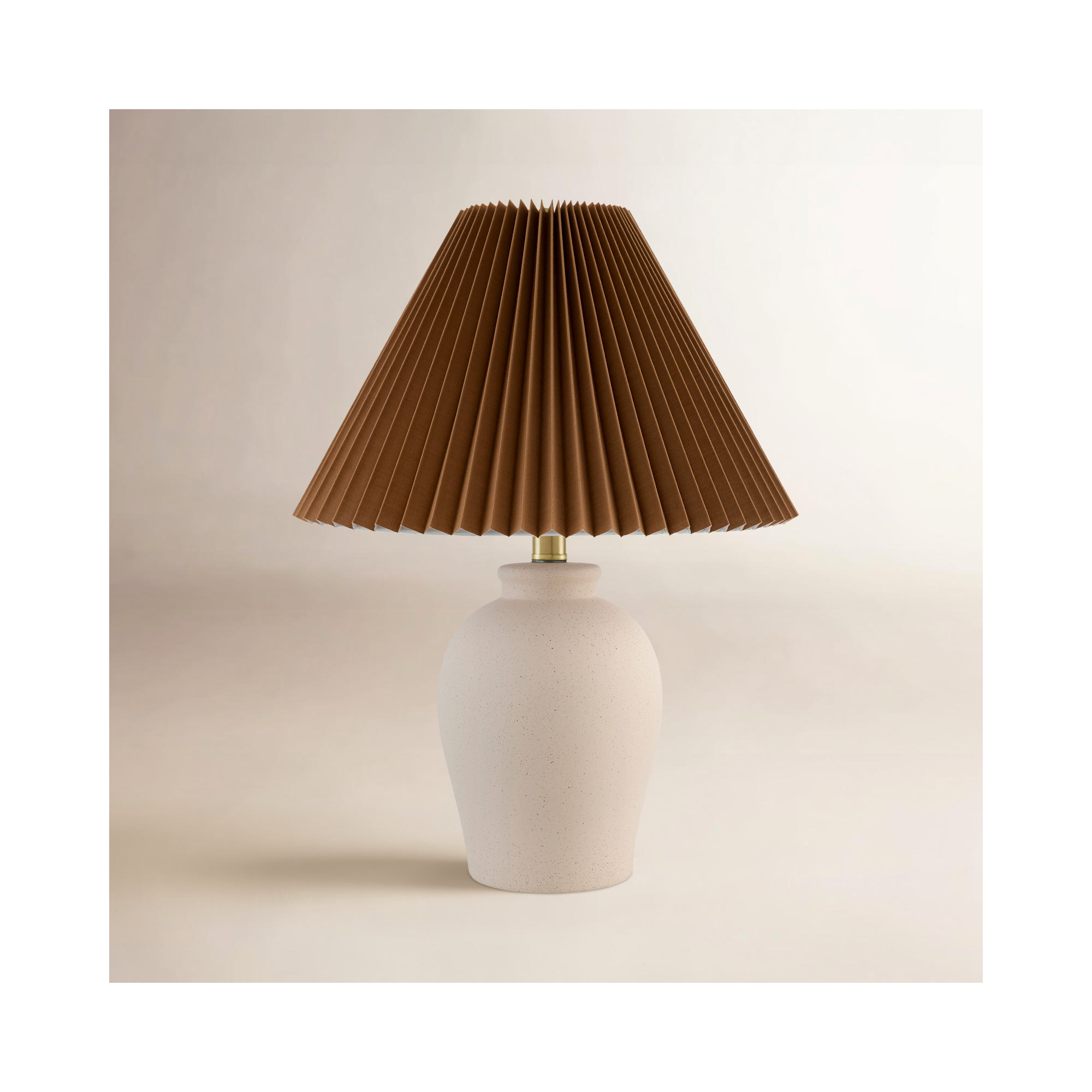 Chemise Table Lamp, Brown, Shell, Parchment