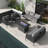 5 Piece Outdoor Furniture Set with Fire Pit Table, Modern Rope Woven Patio Conversation Sofa Set with Olefin Braid and Deep Seating-17361364