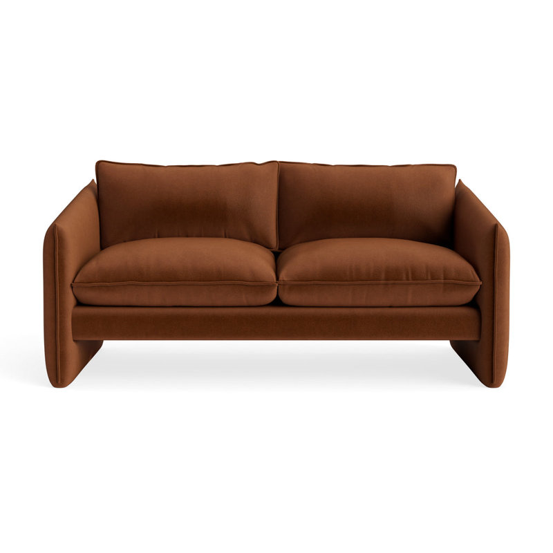 Canapé Softmore, H 34 po x l 74 po x P 40 po, Velours cuivre