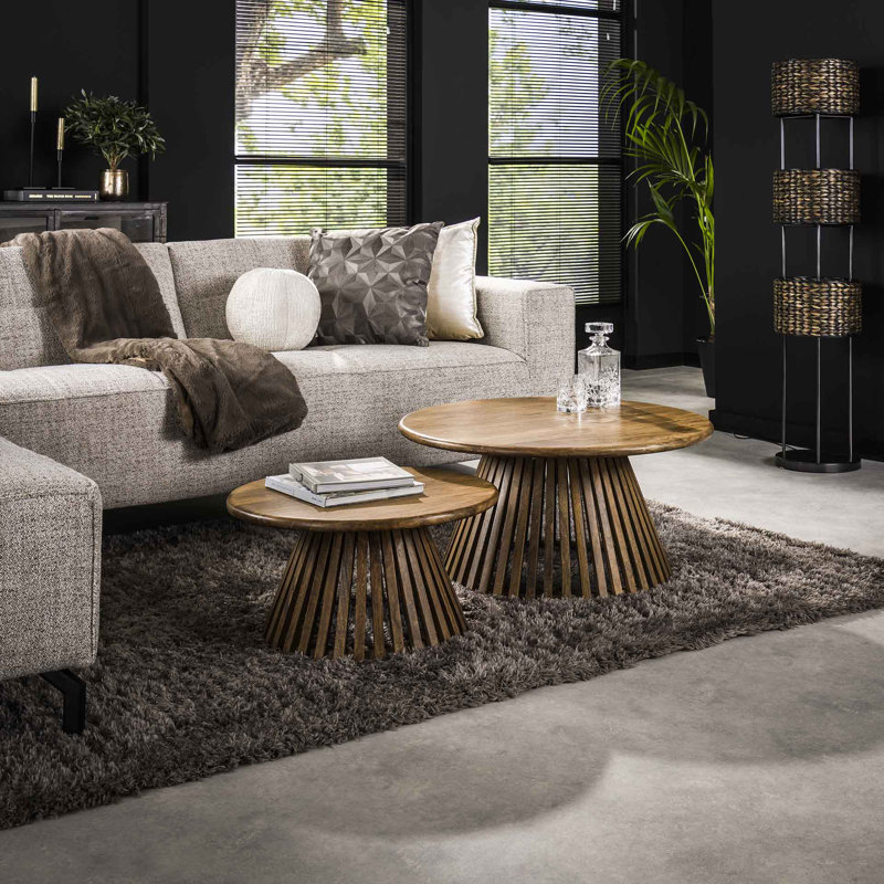 Johansson Solid Wood Drum Coffee Table