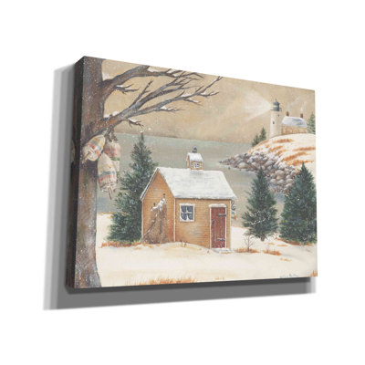 «Breakwater Bay Winter Light» par Pam Britton, reproduction d'art sur toile tendue