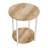 Gateshead Jamestown Round Side End Table with Storage Shelf Rustic Wood Grain and Metal-32425045