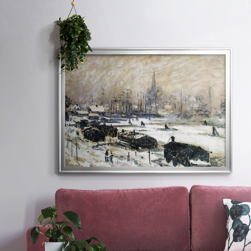 Amsterdam in The Snow, 1874, reproduction d'art sur toile, Argent, H 14 po x l 20 po x P 1,5 po
