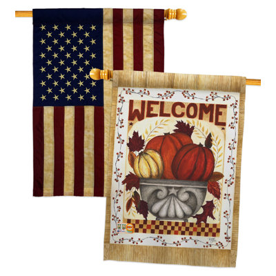 Drapeau intérieur 40 po x 28 po Fall Welcome