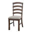 Ensemble de 2 chaises d'appoint à dossier gris et brun rustique