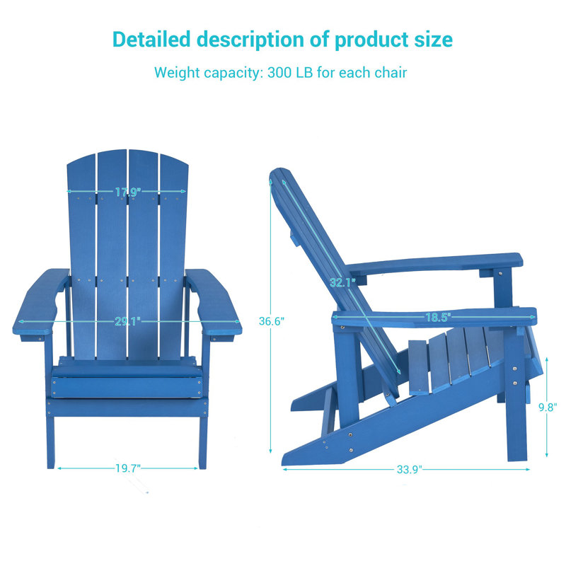 Chaise Adirondack en plastique Armenio, Bleu marine