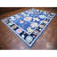 Tapis bleu en laine noué à la main 10 pi x 13 pi 9 po Angora