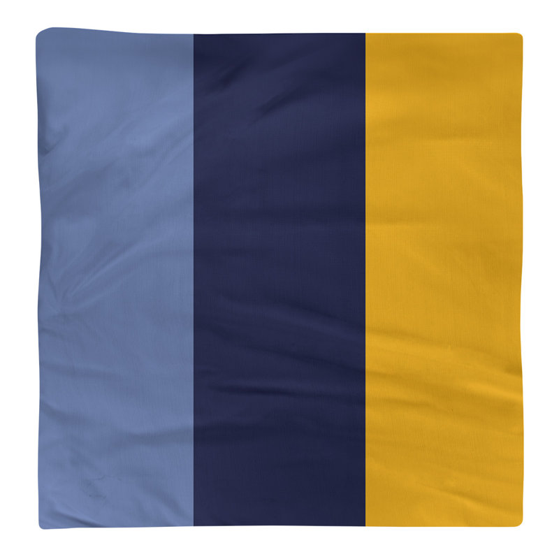 Memphis Striped Square Napkin, 22" W x 22" L, Basketball Blue/Basketball Navy/Basketball Yellow, Cotton Twill