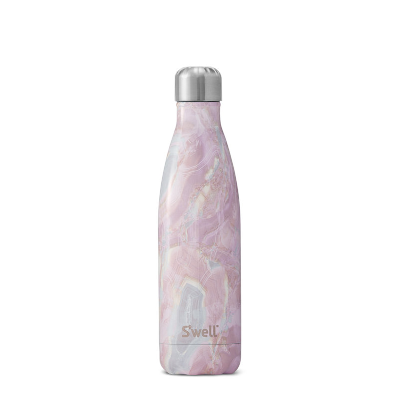 S'well Stainless Steel Water Bottle - 17 Fl Oz - Triple-Layered Vacuum-Insulated Containers, Geode Rose, 25.oz