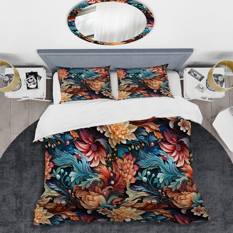 Literie Enchanted Paisley Gard, Housse de couette simple + 1 taie décorative stan
