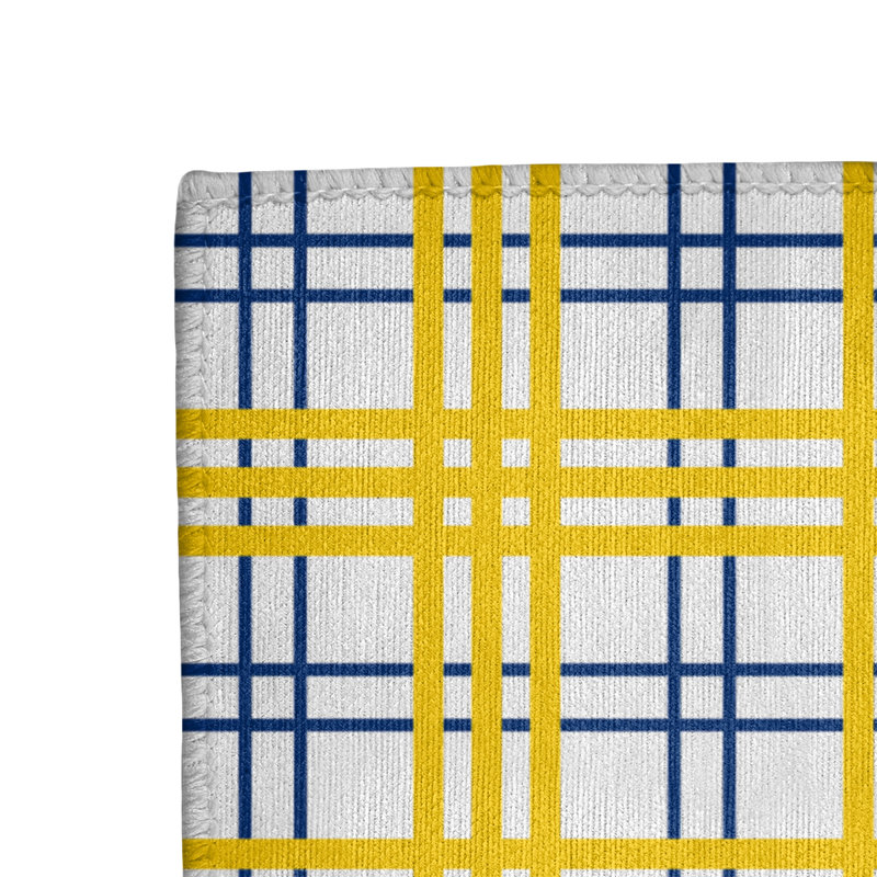 Tapis jaune / blanc à carreaux, Rectangle 3 pi x 5 pi