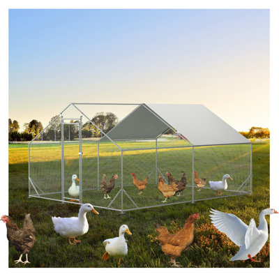 VidaXL Chicken Run With Roof 2.5x4x2.25 M Galvanised Steel Walk-in - View #5