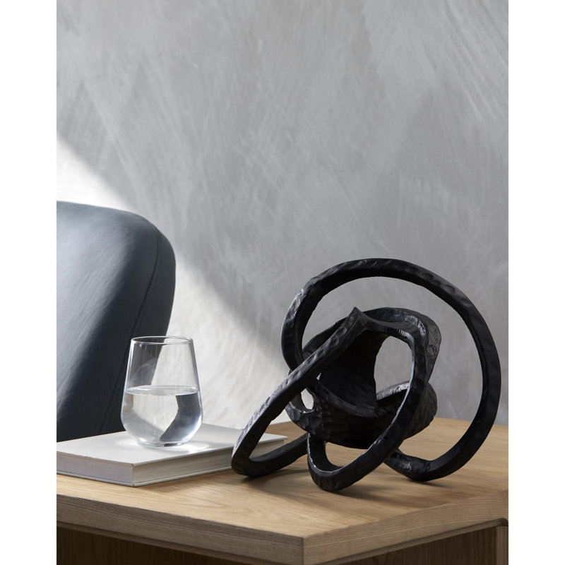 Nebi Decorative Sculpture, 9" H x 9" W x 9" D, Black