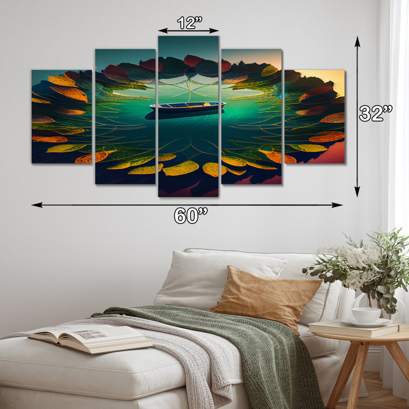 Alleigha - Décoration murale bateau - 5 panneaux