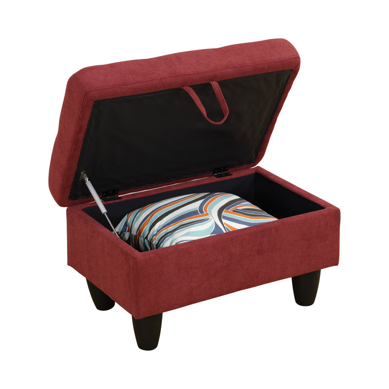 Canapé modulaire rembourré réversible avec repose-pieds, Rouge, Orienté à droite