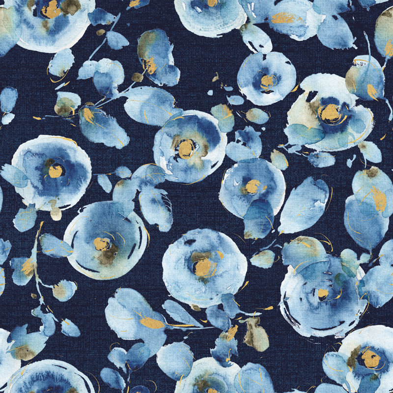 Indigold Flower Toss Indigo, H 12 po x l 12 po x P 1,25 po