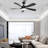 52" Modern Ceiling Fan With 5 ABS Blades, 3 Color Dimmable Led Light And Remote Control-908815047-908815040