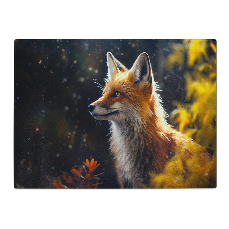 Fox Photograph 8K  Glass Chopping Board